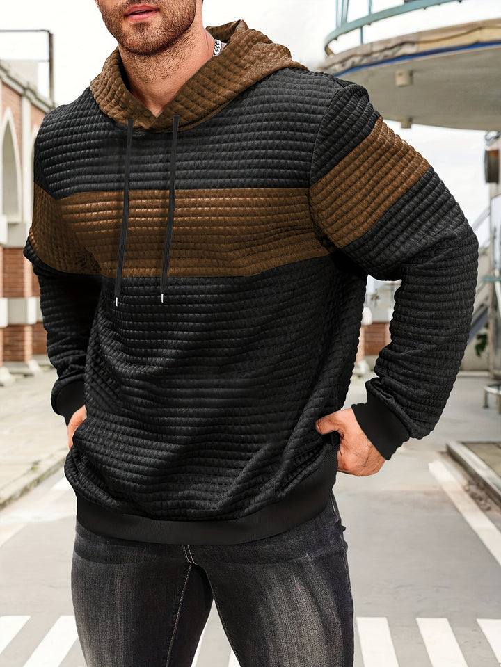 Orson | Men's Textured Colour Block Hoodie