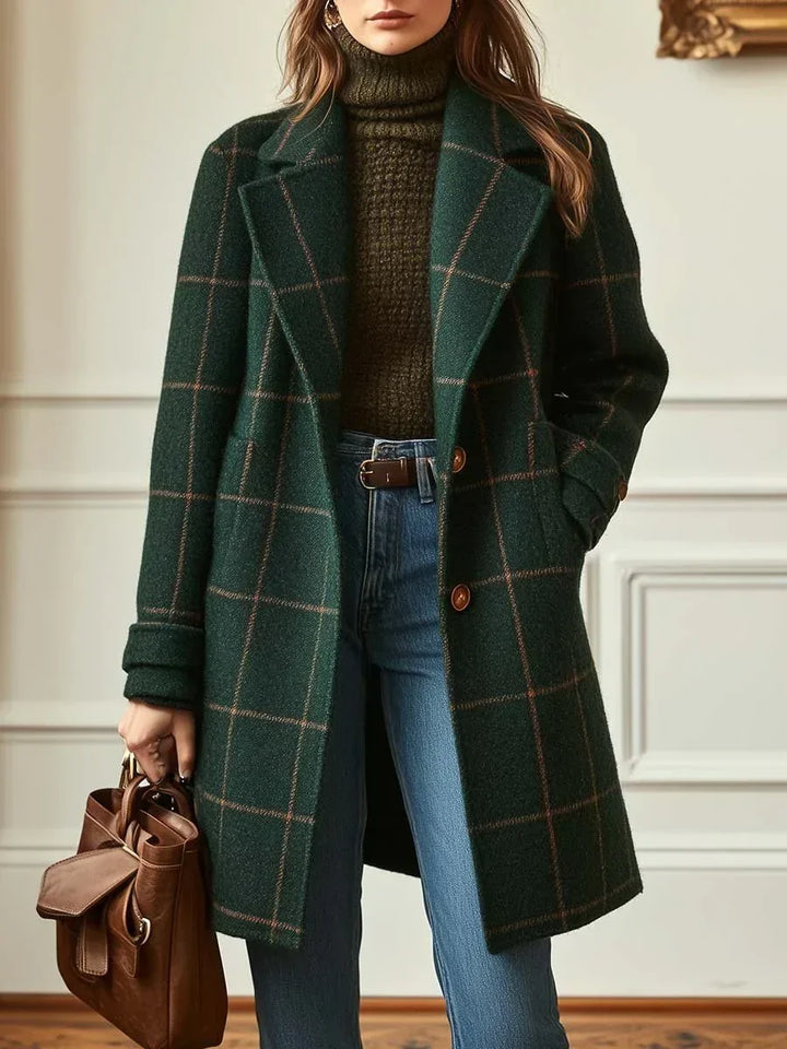 Yolanda | Women's Oversized Plaid Longline Coat