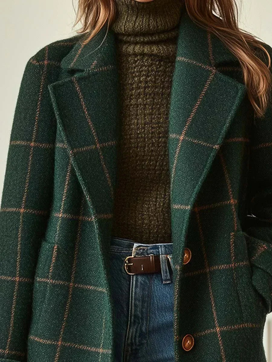 Yolanda | Women's Oversized Plaid Longline Coat