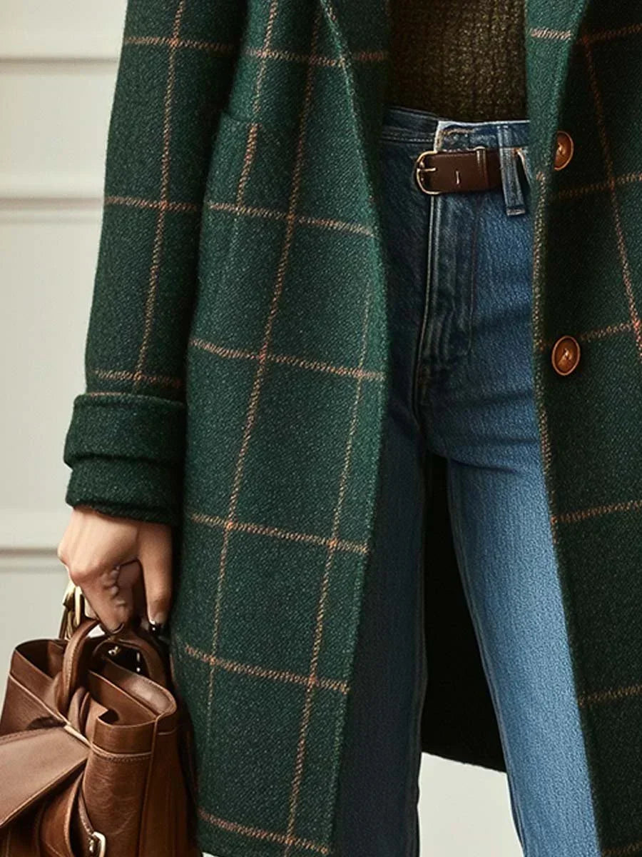 Yolanda | Women's Oversized Plaid Longline Coat