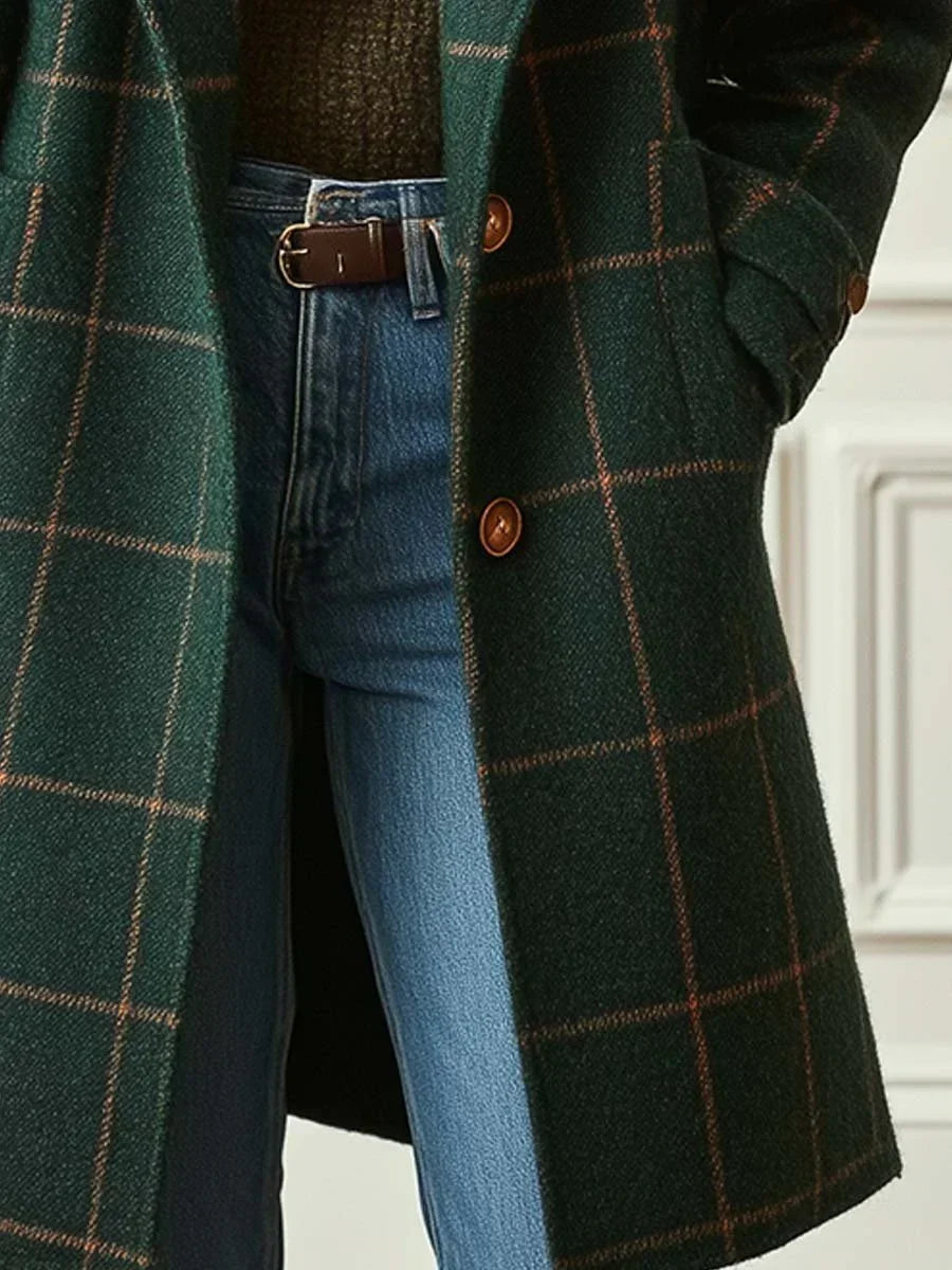 Yolanda | Women's Oversized Plaid Longline Coat