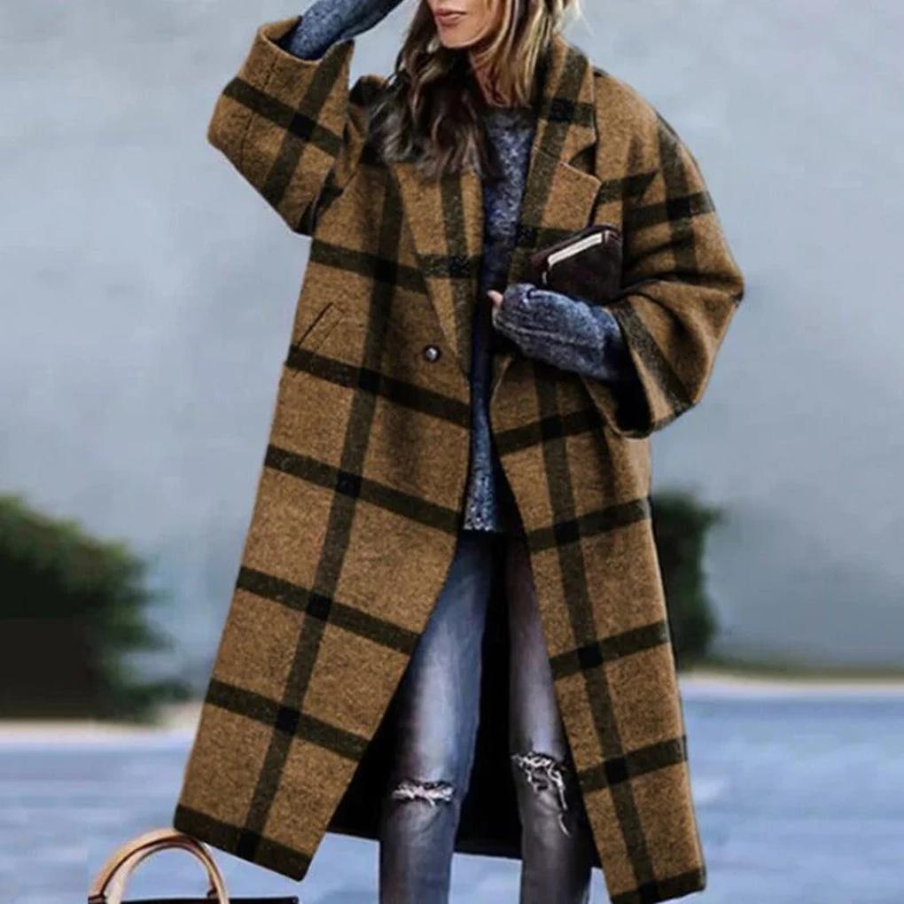 Dinah | Women's Oversized Plaid Longline Coat