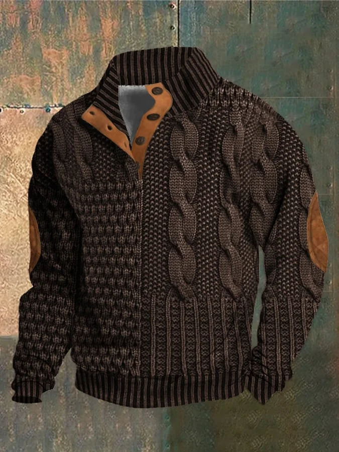 Edmund | Men's Cable Knit Quarter-Zip Jumper
