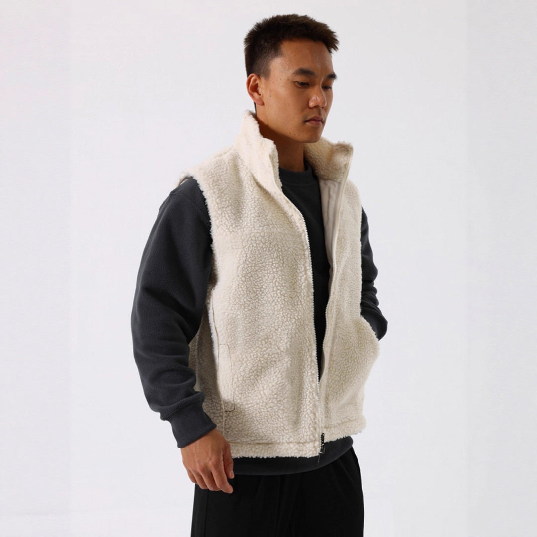 Nia | Women's Sherpa Fleece Zip-Up Gilet with High Collar