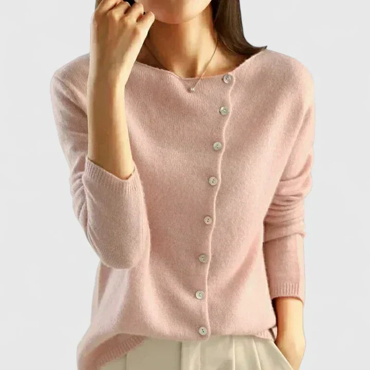 Zelda | Women's Asymmetric Button Knit Cardigan