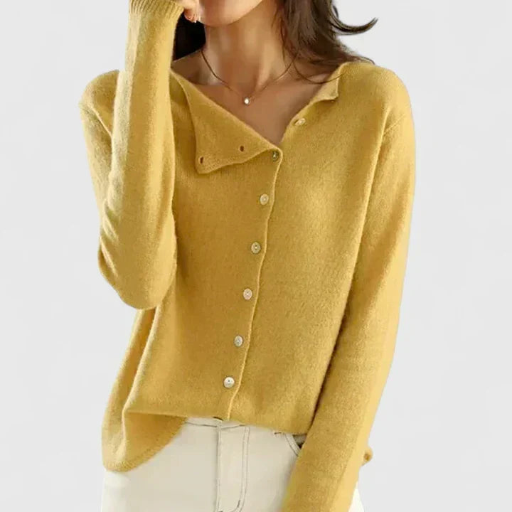 Zelda | Women's Asymmetric Button Knit Cardigan