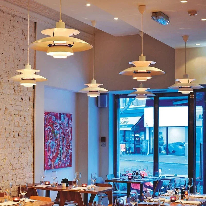 Modern LED Pendant Ceiling Light – Dimmable Saucer Design Hanging Lamp for Living Room and Dining Room