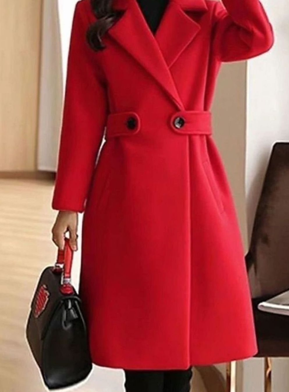 Greer | Women's Tailored Wool-Blend Belted Midi Coat