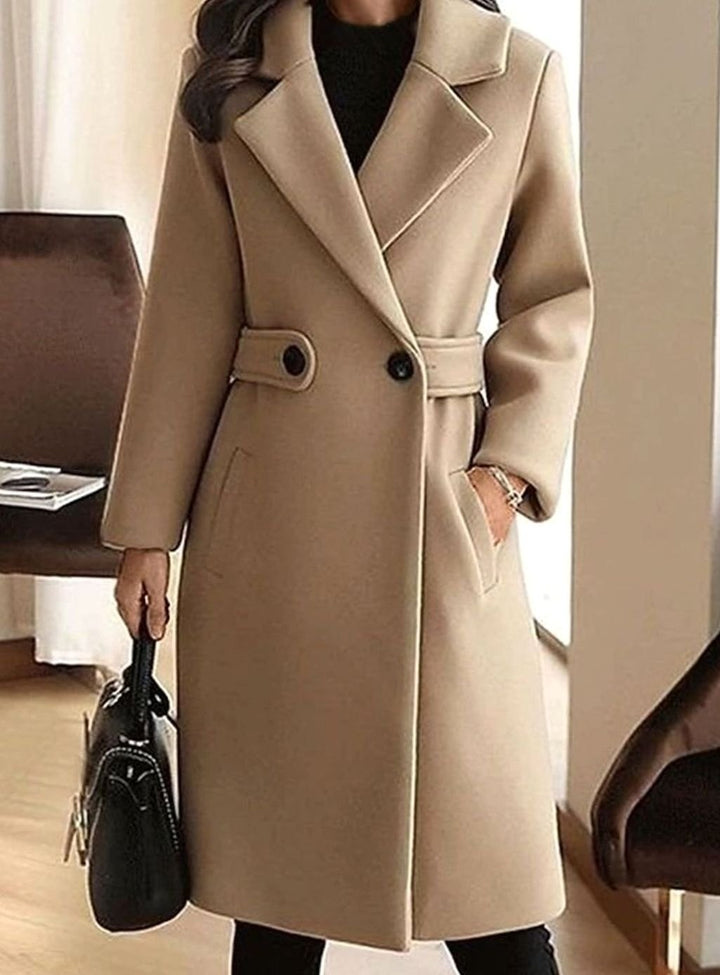 Greer | Women's Tailored Wool-Blend Belted Midi Coat