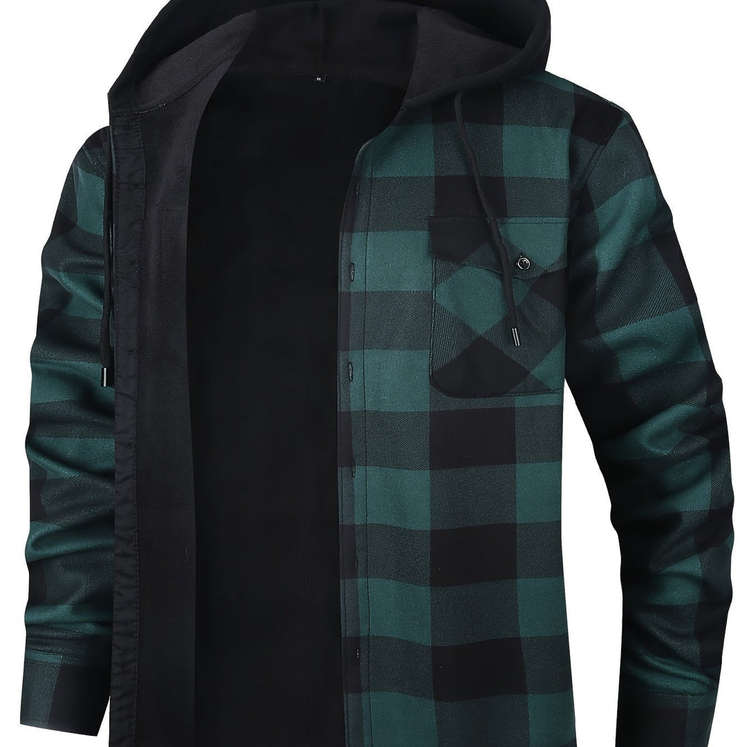 Emmett | Men's Lined Plaid Hooded Shirt Jacket