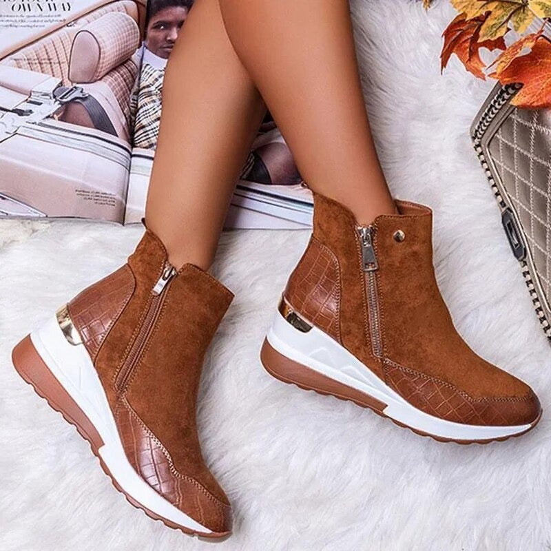 Virginia | Women's Fleece-Lined Zip Ankle Boots