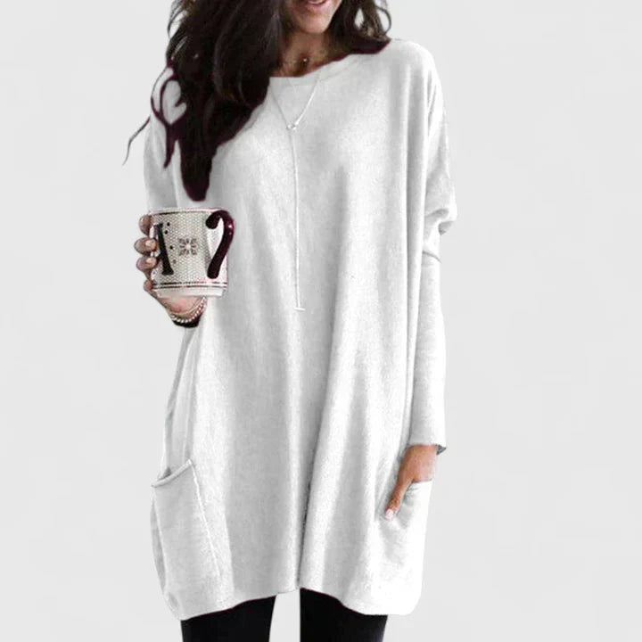 Aster | Women's Relaxed Fit Long Sleeve Tunic Top with Pockets