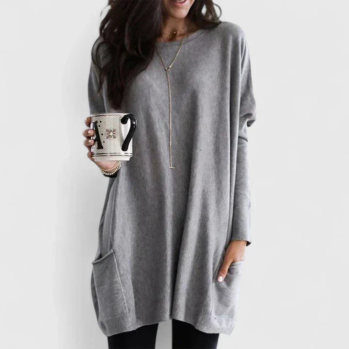 Aster | Women's Relaxed Fit Long Sleeve Tunic Top with Pockets
