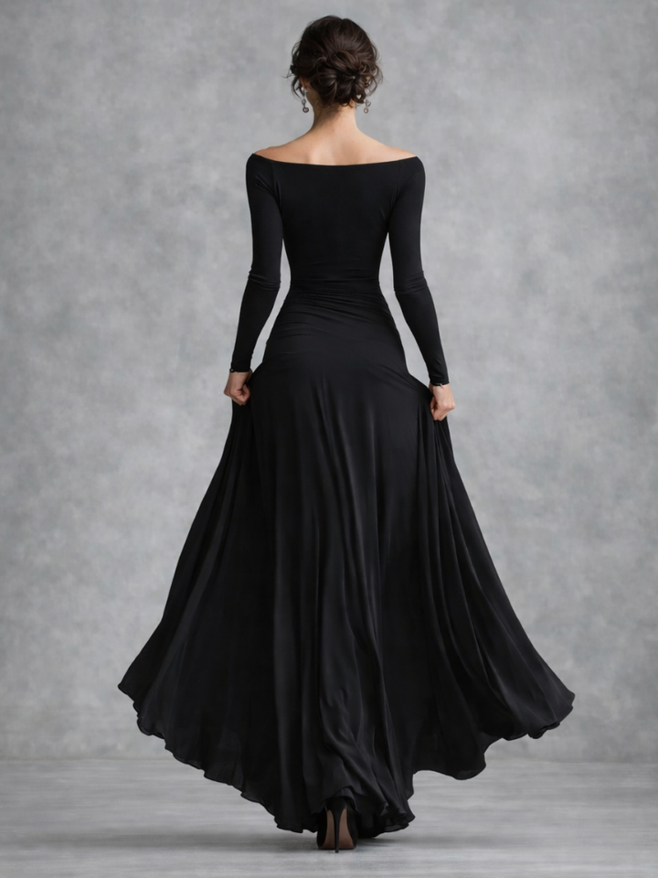 Sandra | Women's Draped Long Sleeve Maxi Dress