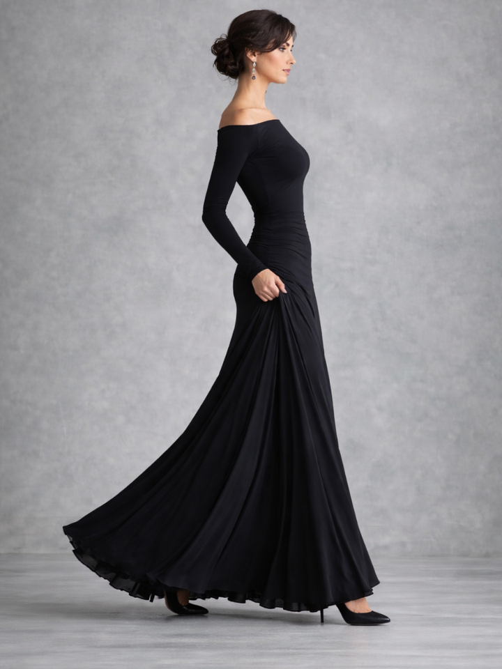 Sandra | Women's Draped Long Sleeve Maxi Dress
