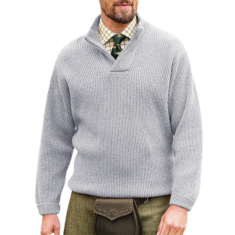Luther | Men's Heavyweight Ribbed Knit Shawl Collar Jumper