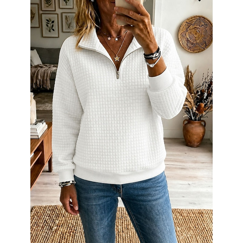 Liza | Women's Textured Half-Zip Sweatshirt