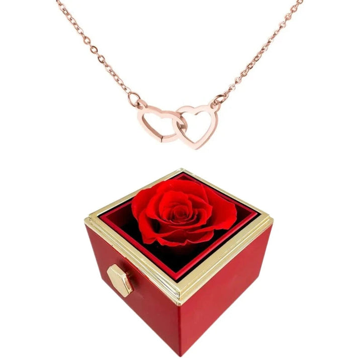 Amabel | Women's Interlocking Double Heart Pendant Necklace