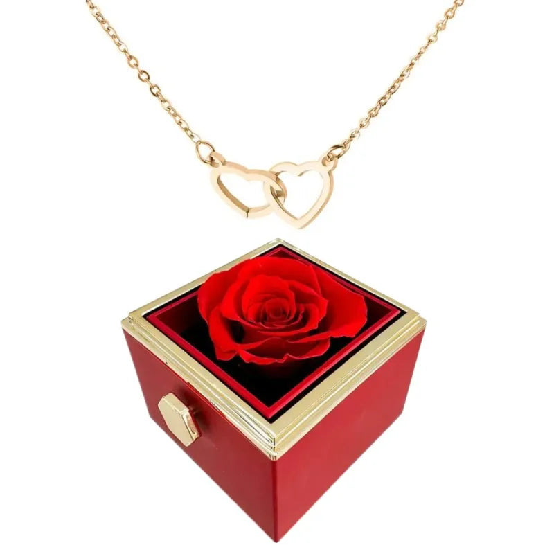 Amabel | Women's Interlocking Double Heart Pendant Necklace