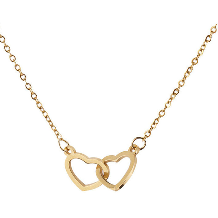 Amabel | Women's Interlocking Double Heart Pendant Necklace