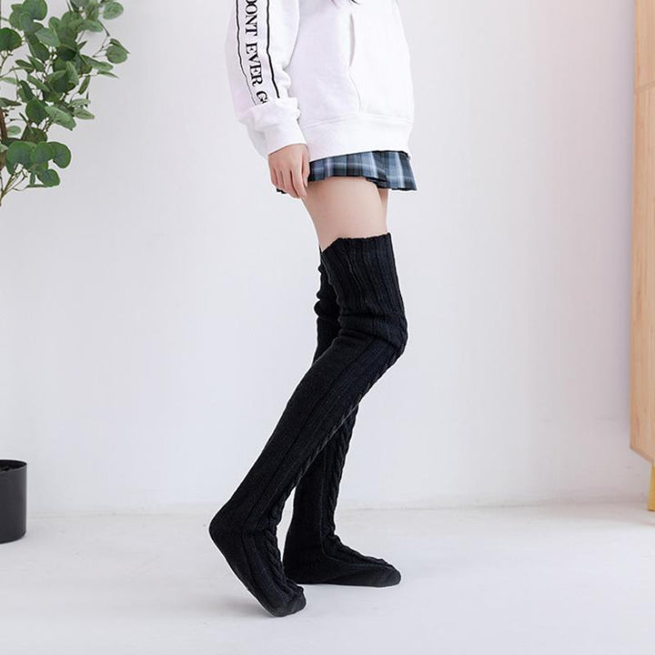 Maribel | Women's Hand-Knitted Long Knee-High Winter Socks