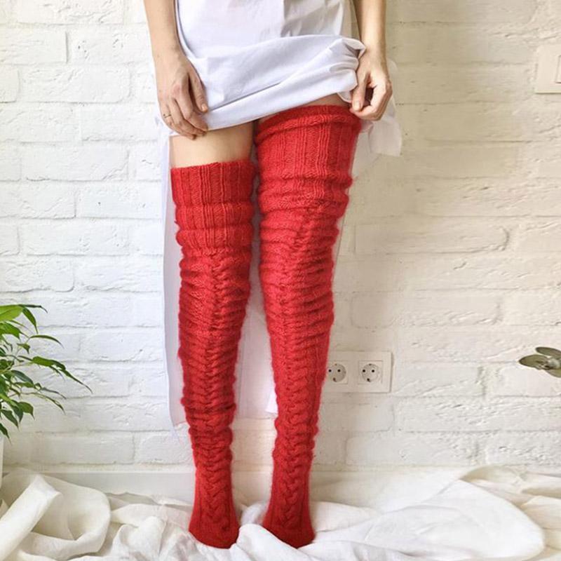 Maribel | Women's Hand-Knitted Long Knee-High Winter Socks