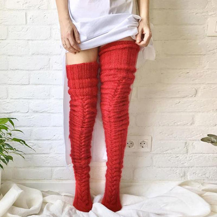Maribel | Women's Hand-Knitted Long Knee-High Winter Socks