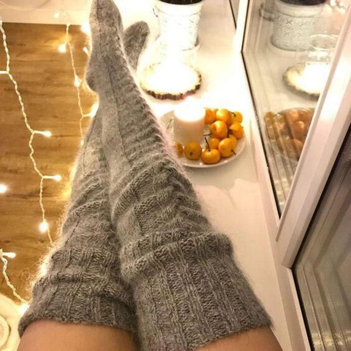 Maribel | Women's Hand-Knitted Long Knee-High Winter Socks