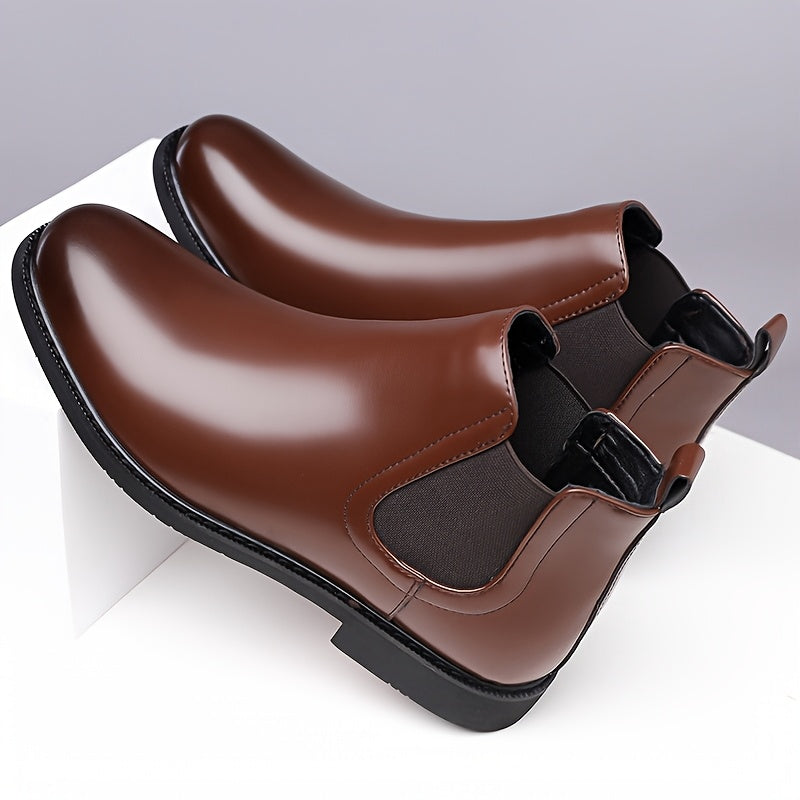 Ottilie | Men's Leather-Look Slip-On Chelsea Ankle Boots