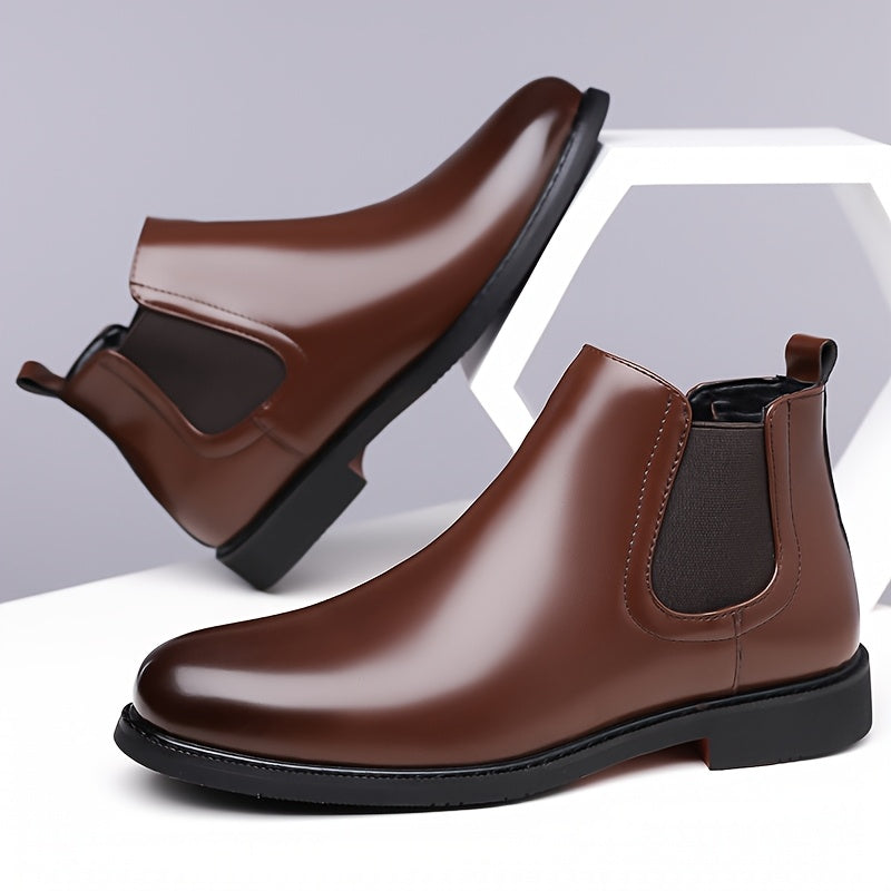 Ottilie | Men's Leather-Look Slip-On Chelsea Ankle Boots