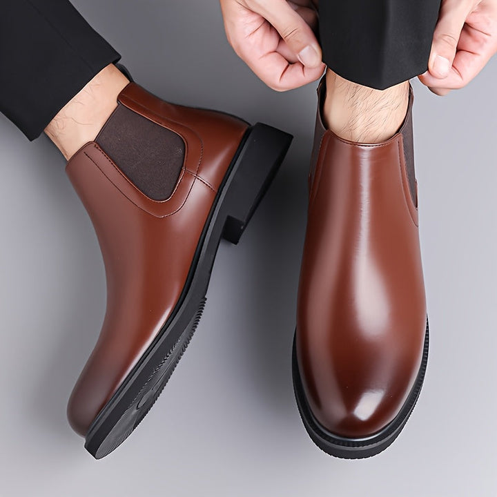 Ottilie | Men's Leather-Look Slip-On Chelsea Ankle Boots