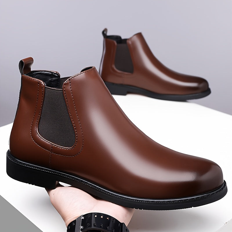 Ottilie | Men's Leather-Look Slip-On Chelsea Ankle Boots