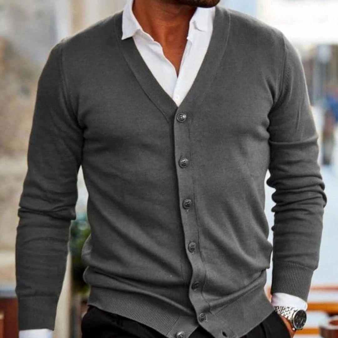 Elric | Men's V-Neck Button-Up Knit Business Casual Cardigan