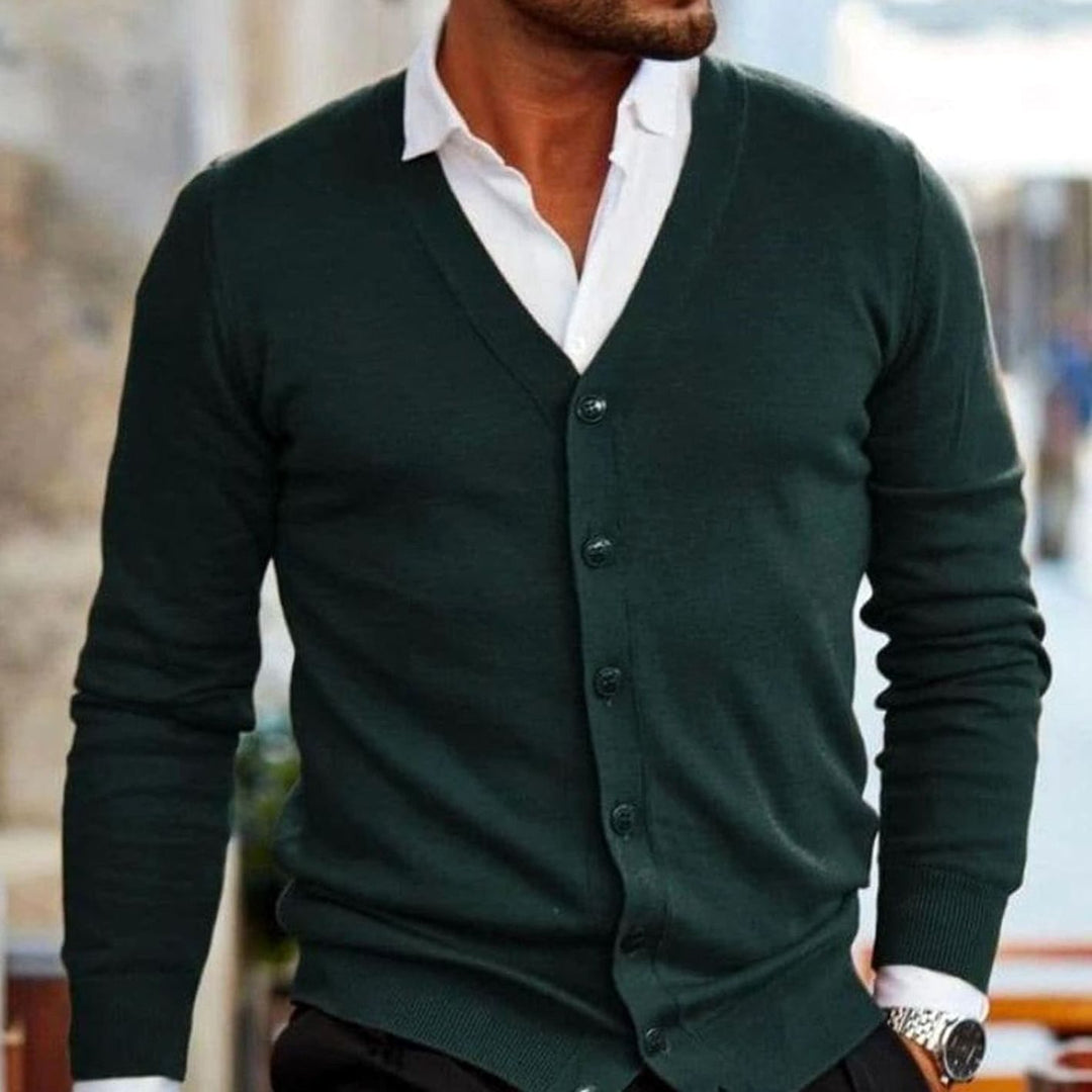 Elric | Men's V-Neck Button-Up Knit Business Casual Cardigan