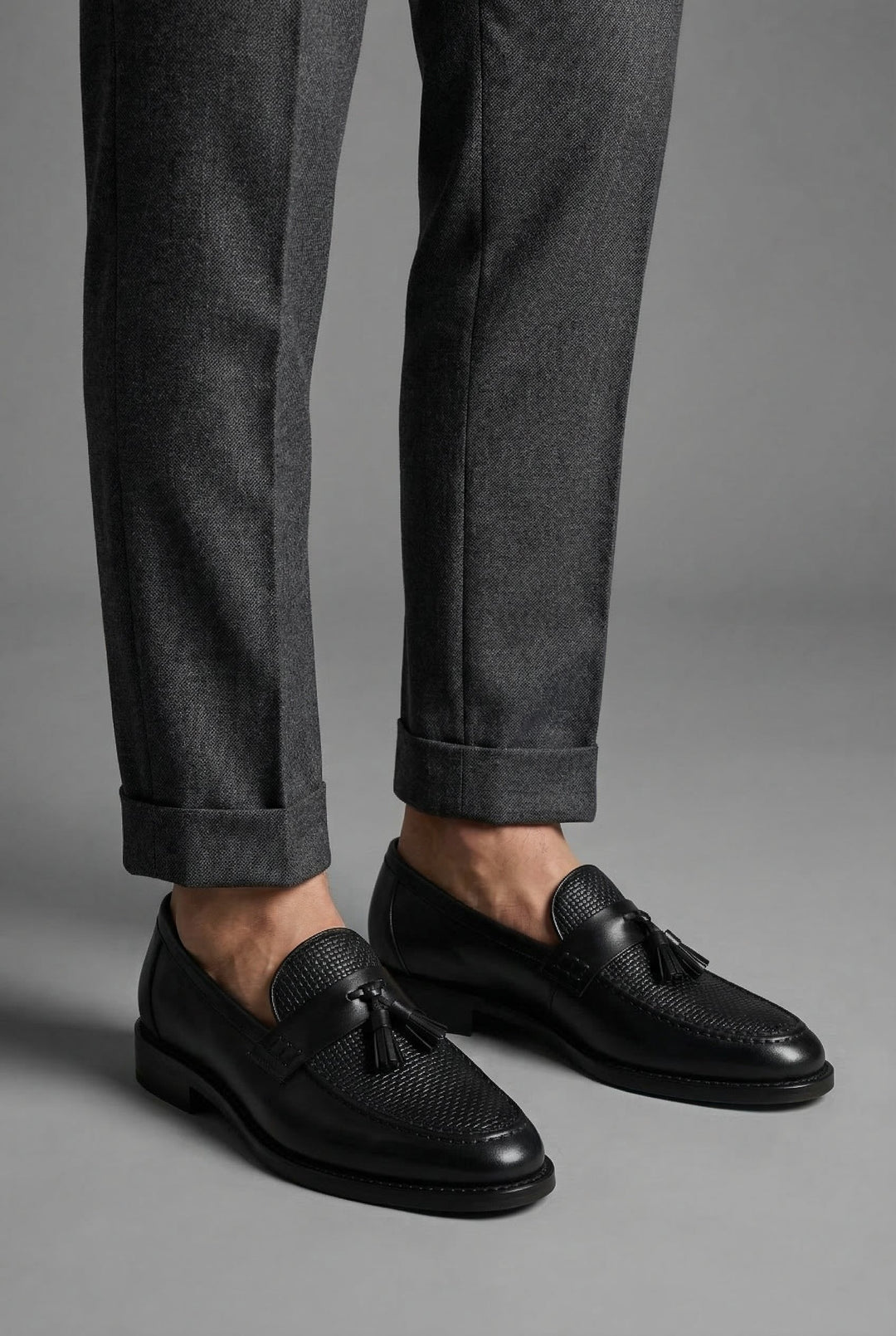 Milo | Men's Woven Leather Tassel Loafers