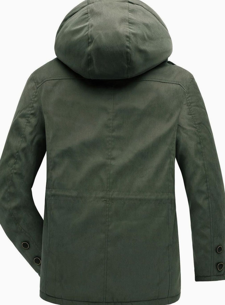 Aksel | Men's Padded Hooded Winter Jacket with Cargo Pockets