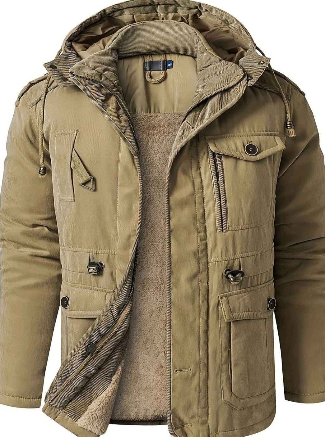 Aksel | Men's Padded Hooded Winter Jacket with Cargo Pockets