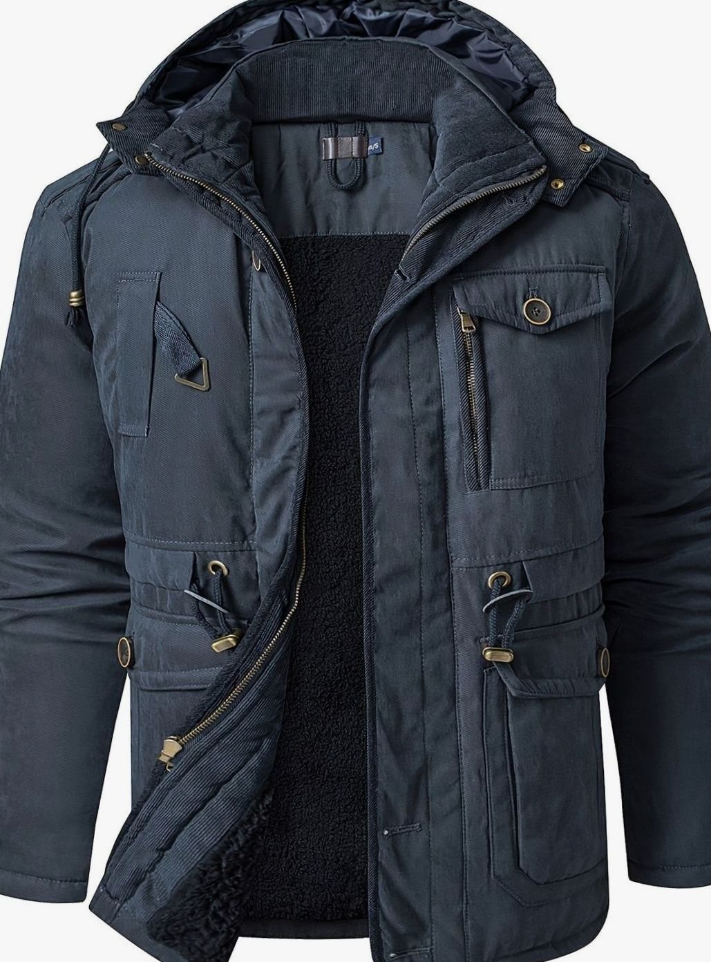 Aksel | Men's Padded Hooded Winter Jacket with Cargo Pockets