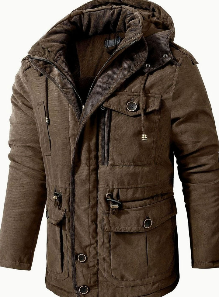 Aksel | Men's Padded Hooded Winter Jacket with Cargo Pockets