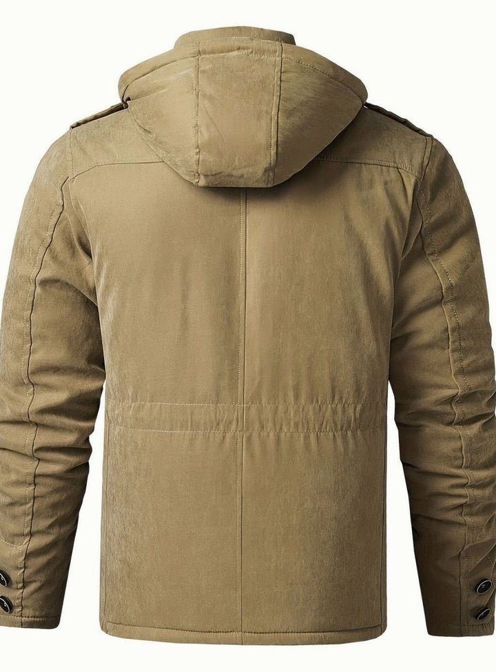 Aksel | Men's Padded Hooded Winter Jacket with Cargo Pockets