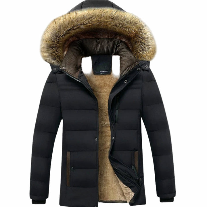 Lucien | Men's Fleece-Lined Quilted Winter Jacket with Faux Fur Hood