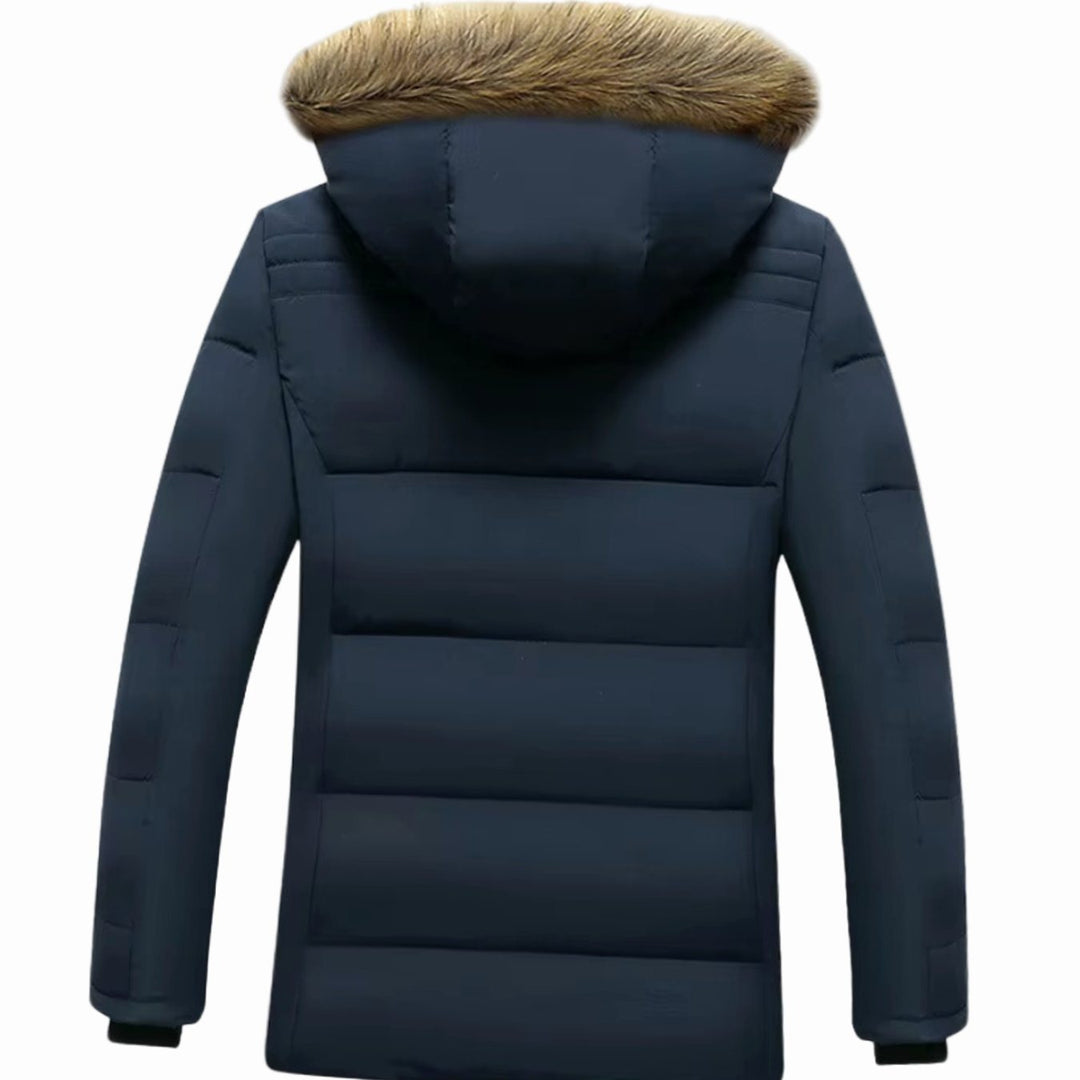Lucien | Men's Fleece-Lined Quilted Winter Jacket with Faux Fur Hood