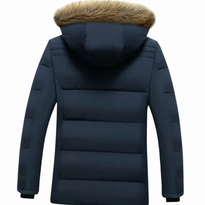 Lucien | Men's Fleece-Lined Quilted Winter Jacket with Faux Fur Hood