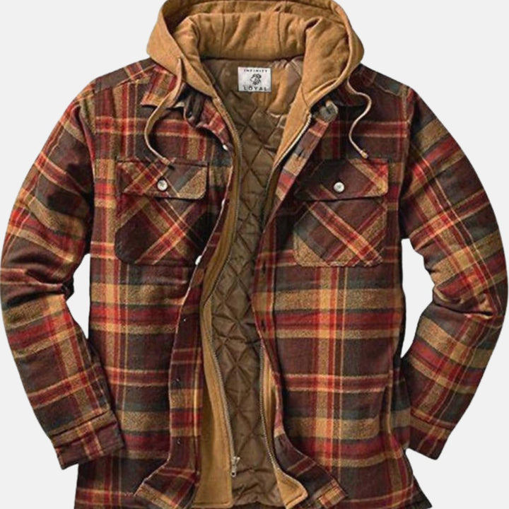 Dudley | Men's Quilted Plaid Hooded Shirt Jacket
