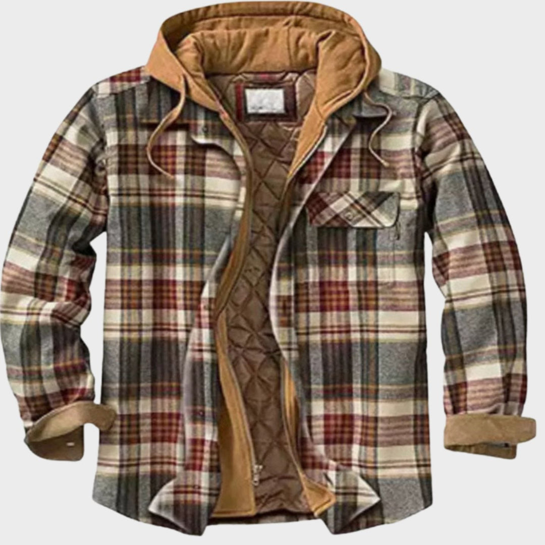 Dudley | Men's Quilted Plaid Hooded Shirt Jacket