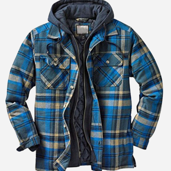 Dudley | Men's Quilted Plaid Hooded Shirt Jacket