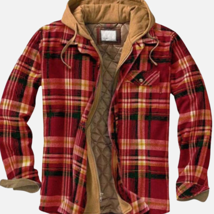Dudley | Men's Quilted Plaid Hooded Shirt Jacket