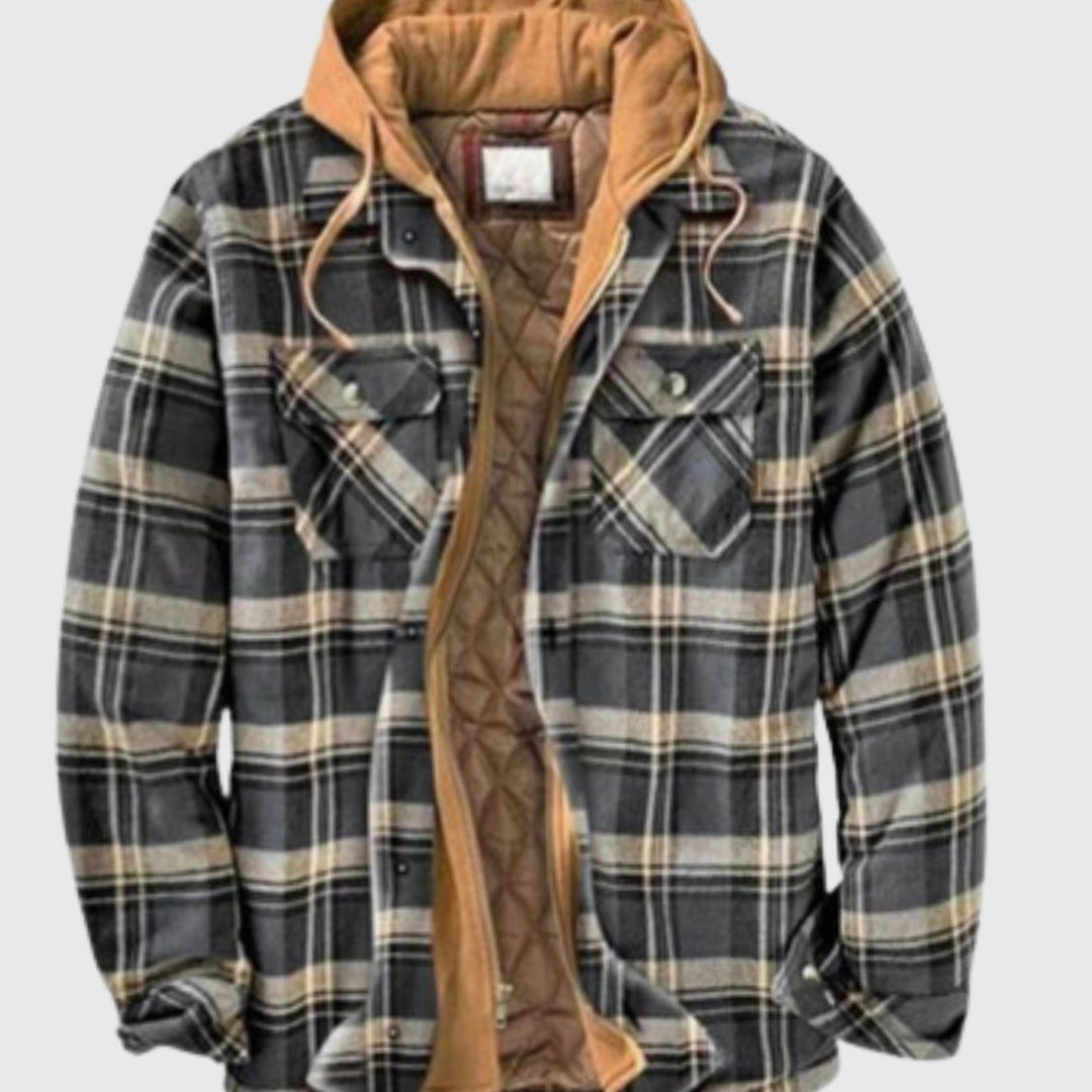 Dudley | Men's Quilted Plaid Hooded Shirt Jacket