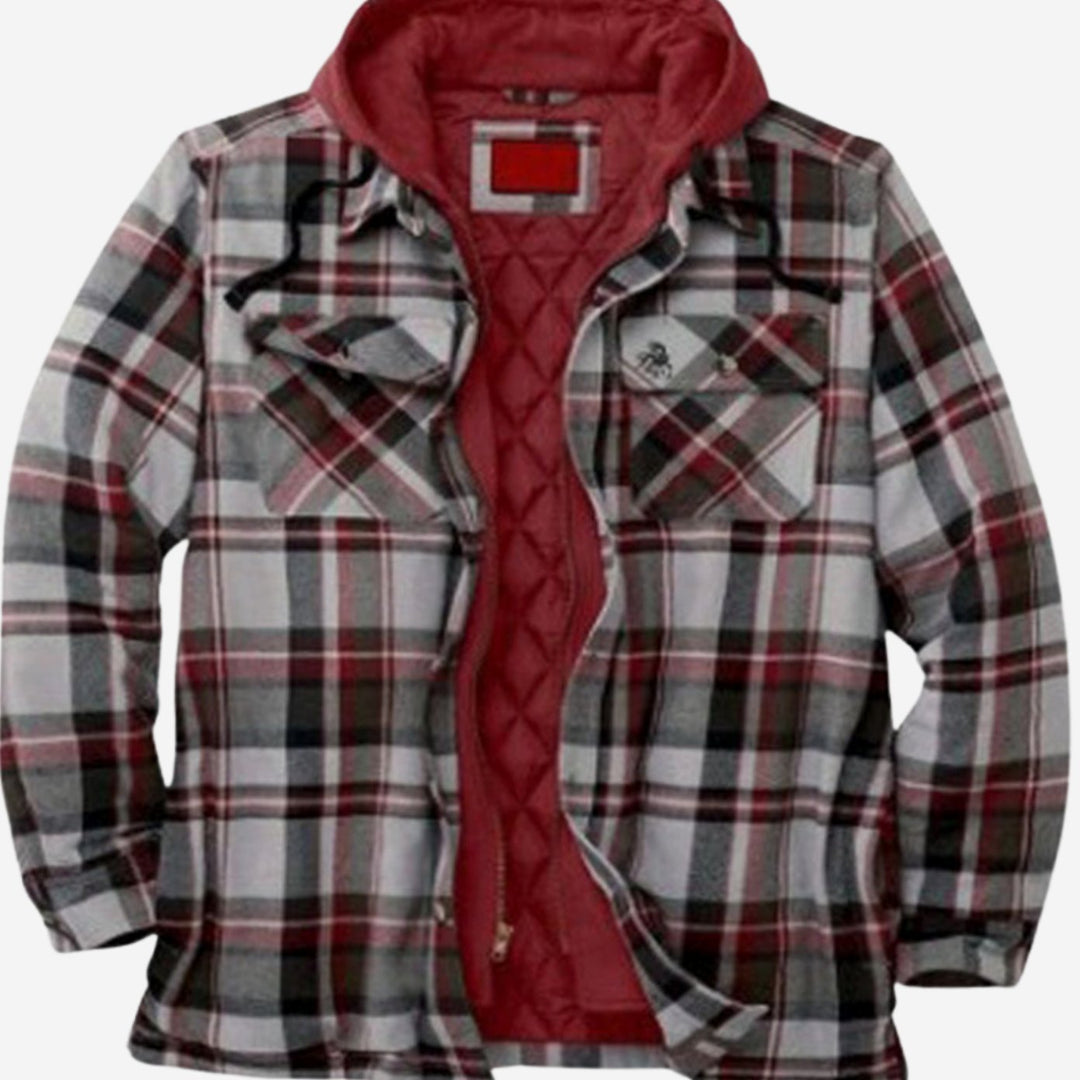 Dudley | Men's Quilted Plaid Hooded Shirt Jacket