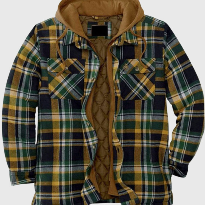 Dudley | Men's Quilted Plaid Hooded Shirt Jacket